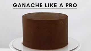 HOW TO COVER A CAKE WITH DARK CHOCOLATE GANACHE WITH SMOOTH SIDES AND SHARP EDGES CAKES BY MK [upl. by Aral]