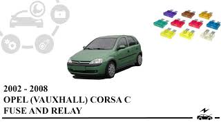 Fuse box diagram Vauxhall Ople Corsa C 2000  2006 relay with assignment and location [upl. by Ramah]