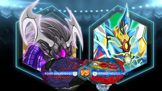 roar balkesh vs Mirage Helios  bashara vs hikaru Beyblade burst app  part 7 [upl. by Ynogoham]