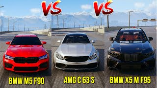 BMW M5 F90 vs AMG C63 S vs BMW X5M F95  TOP SPEED  CarX Street [upl. by Ilaw]