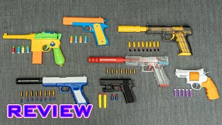 REVIEW Cheap Amazon Toy Foam Pistols  Group Review [upl. by Llennej]