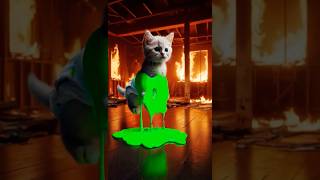 🔥😺 Hero Dad Cat Rescues Kitten from Burning House 🏠⚠️animation cattales catfunny supercat [upl. by Nodyarg]