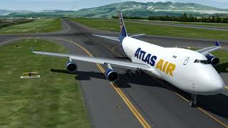 P3Dv45  Atlas Air 747 landing Flightbeam Quito  HD [upl. by Aitat]