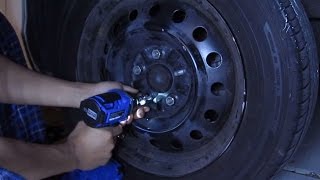 Kobalt 24V Brushless 14 impact driver remove lug nuts [upl. by Atiuqin392]