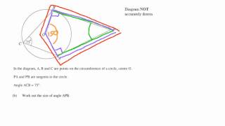 Circle Theorems 1822  Example GCSE Question 16 [upl. by Wilder435]