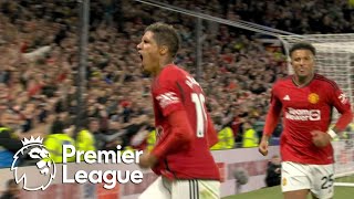 Raphael Varane heads Manchester United ahead of Wolves  Premier League  NBC Sports [upl. by Eiclud281]