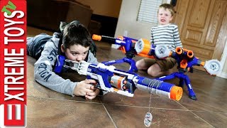 Family Nerf Wars Part 5 Ethan and Cole Sneak Attack Squad Vs Mom and Dad [upl. by Raab849]