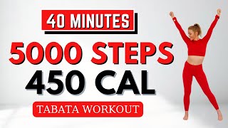 🔥5000 STEPS TABATA WORKOUT🔥FAST WALKING for WEIGHT LOSS🔥KNEE FRIENDLY🔥NO JUMPING🔥FAT BURNING CARDIO🔥 [upl. by Kanal]