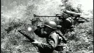 American soldiers firing recoilless rifles in Korea during the Korean War HD Stock Footage [upl. by Jereme826]