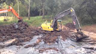 Clay lining a pond [upl. by Yolanthe130]