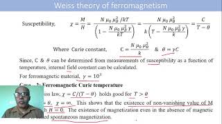 6 Weiss theory of ferromagnetism [upl. by Chaffinch94]