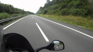 Triumph Sprint GT Top Speed Autobahn 150 MPH [upl. by Annaigroeg]