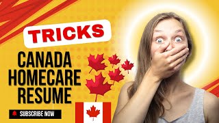 HOME CARE RESUME  CANADA [upl. by Ailatan]