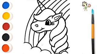 Apprenez à dessiner une licorne étape par étape  Сурет салып уйрену  Draw Dolls [upl. by Aihcropal]