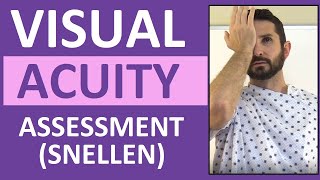 Visual Acuity Test with Snellen Eye Chart Exam  Cranial Nerve 2 Assessment Nursing [upl. by Spanjian]