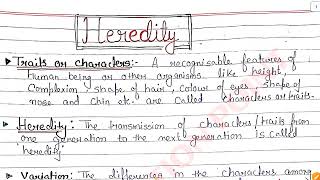 Heredity hand written notes explanation CBSE CLASS 10 Biology Science based on latest syllabus [upl. by Refotsirk]