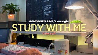 3HOUR STUDY WITH ME  calm lofi 🌱 Late night  Pomodoro 255 [upl. by Wesley]