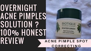 Biotique Winter Green Spot correcting Review  Anti Acne Cream in India Review Best Anti Acne Cream [upl. by Killion]