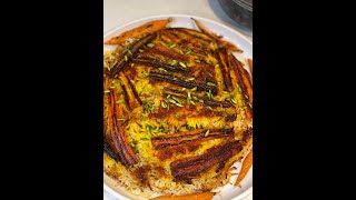 Persian Carrots Rice amp Tahdig  تهدیگ هویج [upl. by Assitruc]