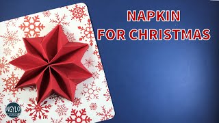 How to fold a paper napkin into a Christmas star  Napkin Folding [upl. by Sadick417]