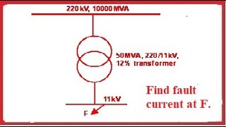 Calculating symmetrical fault current at the fault point F [upl. by Eeloj]