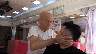 Emperor Pink Barber Gave Hard Massage to Our FollowerHead and Face Massage with Crackings [upl. by Ystap]