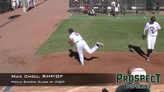 Max Chou Prospect Video RHPOF Menlo School Class of 2020 [upl. by Magree]