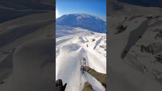 Insane backcountry snowboarding 🏂 😬🫨backcountryskiing snowboarding mountains ⚠️Not mine [upl. by Margarita202]