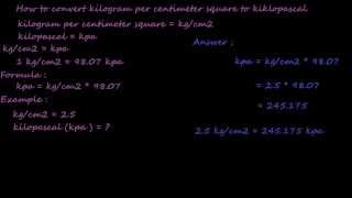 how to convert kgcm2 to kilo pascal  pressure converter [upl. by Mullane]