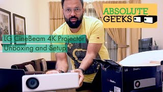 LG CineBeam 4K Projector Unboxing and Setup [upl. by Notaek346]