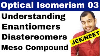 Isomerism 11  Optical Isomers 03  Enantiomers  Diastereomers Meso  Total Isomers JEENEET [upl. by Barbara-Anne]