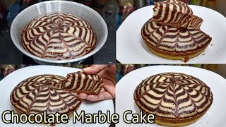 Chocolate Marble Cake  Eggless Chocolate Cake Without Oven Butter Cream Beater Condensed Milk [upl. by Alysa]