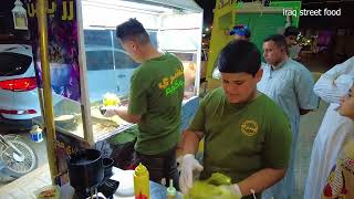 Egyptian koshari food cart in Iraqi street food [upl. by Kama652]