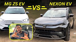 Tata Nexon EV vs MG ZS EV  Electric Car Comparison  Range Price Review in Hindi [upl. by Eenafit552]