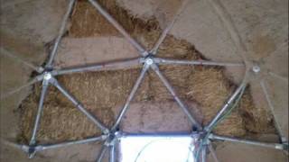 7 How to Build a Geodesic Strawbale Dome  The Interior [upl. by Ramyar3]