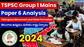 TSPSC GROUP I PAPER VI Analysis  Telangana Movement and State Formation  TSPSC GROUP I Analysis [upl. by Redan]