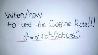 cosine rule Trigonometry ☝️💯🔥 Whenhow to use the Cosine Rule [upl. by Aisena]