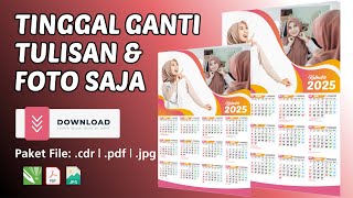 Template Kalender 2025 1 Lembar 12 Bulan Soft [upl. by Eanerb]