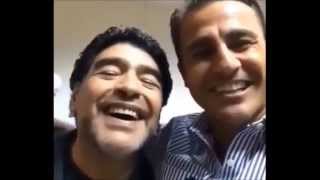 Maradona e Cannavaro festeggiano la CoppaItalia del Napoli [upl. by Akitan529]