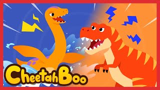 NEW Trex vs Elasmosaurus  Various dinosaurs  Nursery rhymes  Kids song  Cheetahboo [upl. by Consalve514]