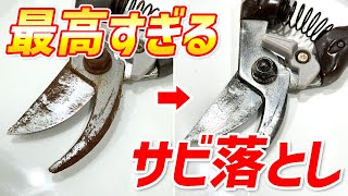 【サビ取り】ハサミの金属サビを溶かして拭き取る最高すぎるサビ落とし！ [upl. by Nabalas]