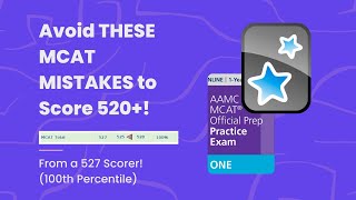 How I scored 527 on the MCAT AVOID these MCAT MISTAKES to SCORE 520 [upl. by Gilbertson419]