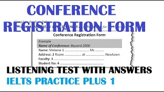 CONFERENCE REGISTRATION FORM Listening test with answers [upl. by Dallis]