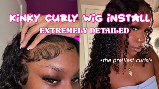 Kinky Curly Wig Install  Extremely Detailed  Zlike Hair [upl. by Ahcsrop]