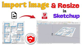 How to resize imported image in SketchUp  sketchup scale image to size  sketchup resize image [upl. by Ottillia]