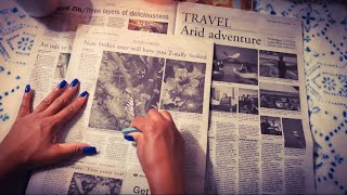 ASMR Newspaper Page Turning and Paper Cutting [upl. by Nudnarb]