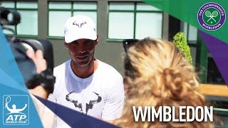 Nadal Federer amp Stars Tackle Media Day At Wimbledon 2018 [upl. by Egdamlat]