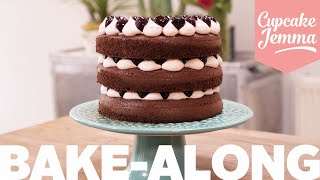 Black Forest Layer Cake Recipe amp Tutorial  Bake Along  Cupcake Jemma [upl. by Readus436]