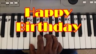 Easy Happy Birthday Keyboard and Piano Tutorial Right Hand [upl. by Rus71]