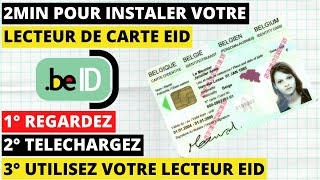 2MIN POUR INSTALLER 1 LECTEUR DE CARTE D’IDENTITÉ ÉLECTRONIQUE EID LOGICIEL EID BELGIQUE [upl. by Morty]